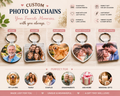 Custom Photo Keychain, Heart Pet Memorial Keepsake, Family Picture Gift