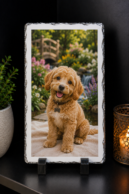 Personalized Pet Memorial Stone with Photo, Custom Dog or Cat Loss Gift, Engraved Pet Remembrance Keepsake