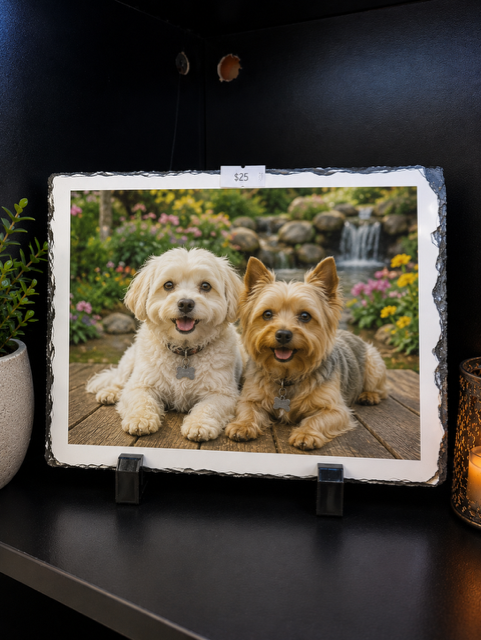 Personalized Pet Memorial Stone with Photo, Custom Dog or Cat Loss Gift, Engraved Pet Remembrance Keepsake