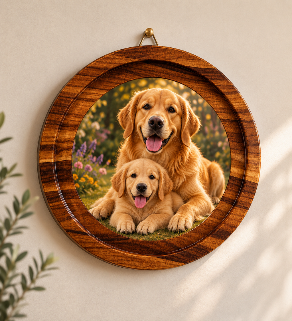Personalized Pet Photo Wood Plaque, Custom Dog or Cat Memorial Gift, Epoxy Resin Pet Keepsake, Photo Memory on Wood