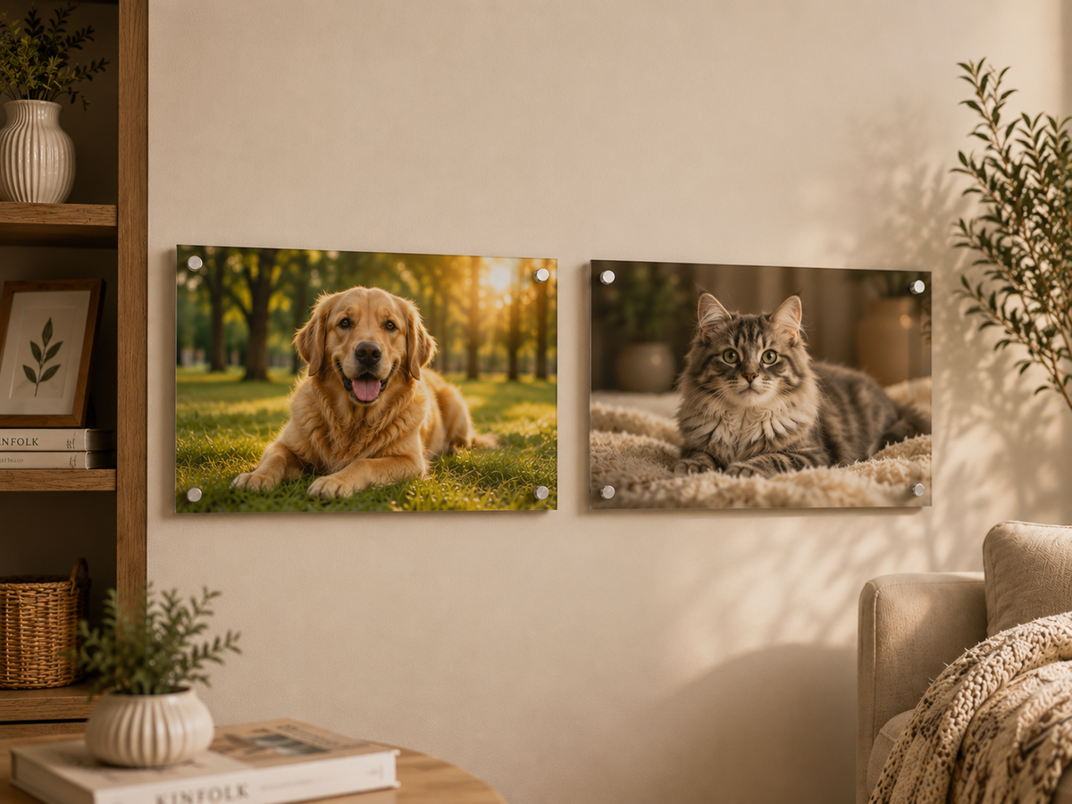 Personalized Pet Photo Glass Plaque, Custom Dog Cat Memorial Keepsake