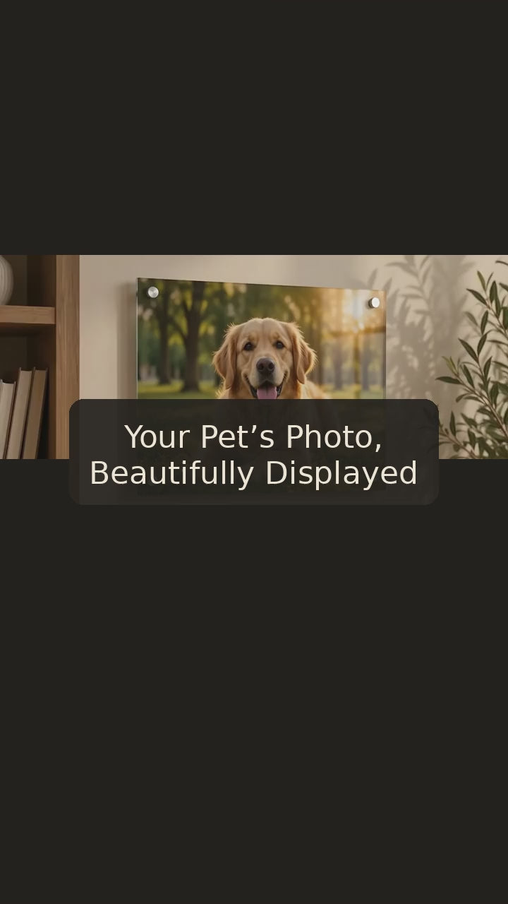Personalized Pet Photo Glass Plaque, Custom Dog Cat Memorial Keepsake